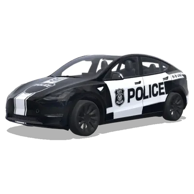 Чёрно-белая полиция – оклейка Tesla Model Y