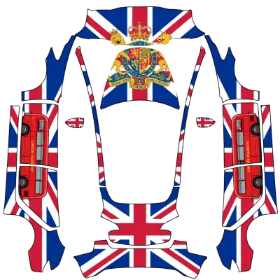 Флаг Великобритании (United Kingdom flag) – оклейка Tesla Model 3