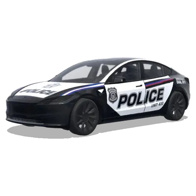 Полицейское подразделение 408 с синей полосой – оклейка Tesla Model 3