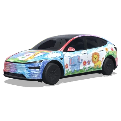 Texture crayon (蜡笔质感) – covering Tesla Model Y L