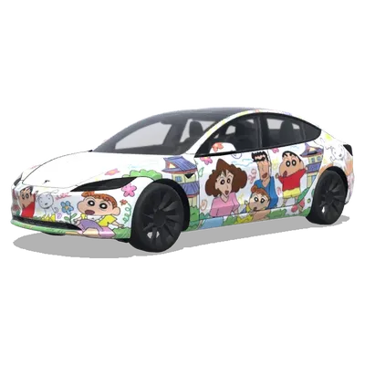 Крейон Синтян (crayon shinchan) – оклейка Tesla Model 3