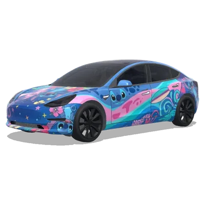 Create a Stitch 6 Angel themes wrapping – Tesla Model 3 wrap