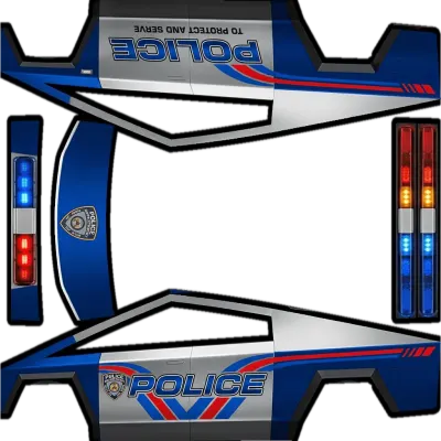 Police car – Tesla Cybertruck wrap