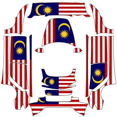 Drapeau malaisien (malaysia flag) – covering Tesla Model 3