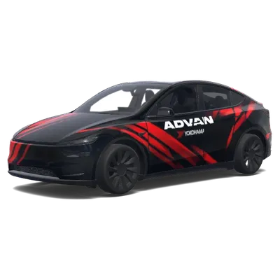 블랙 레드 ADVAN 스트라이프 – 테슬라 Model Y 랩핑
