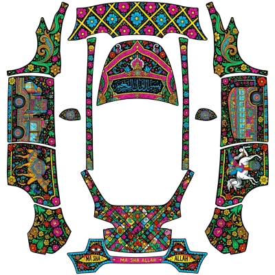 パキスタン・トラックアート (Pakistani Truck Art) – テスラ Model Y ラッピング