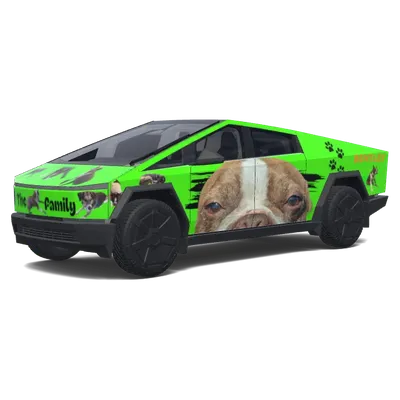 愛犬ベンツ (my dog Bentley) – テスラ Cybertruck ラッピング