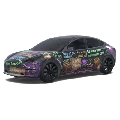 ダンジョンズ・オブ・ザ・デッド プリンセスドーナツ (Dungeon Crawler Carl, Princess Donut Quotes.) – テスラ Model 3 ラッピング