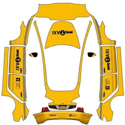 Taxi Driver (TAXI DRIVER) – Tesla Model 3 Wrap