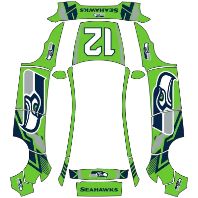 Seahawks Action Green – Tesla Model Y Wrap