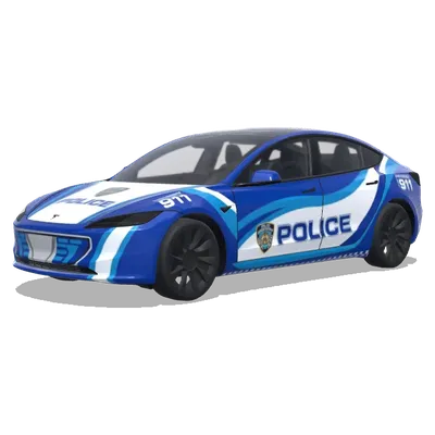 Blaue Welle – Polizeilackierung – Tesla Model 3 Wrap