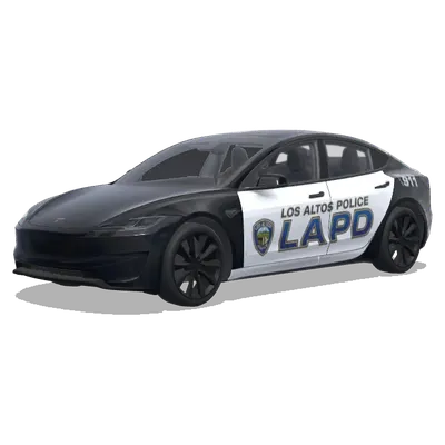 Police LAPD Los Altos – covering Tesla Model 3