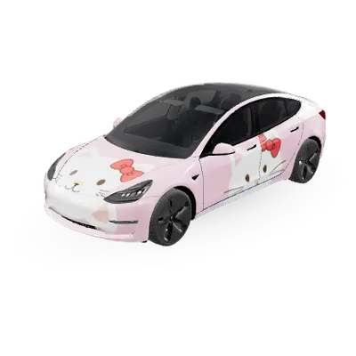 Hello Kitty (Hello kitty) – Tesla Model 3 Wrap