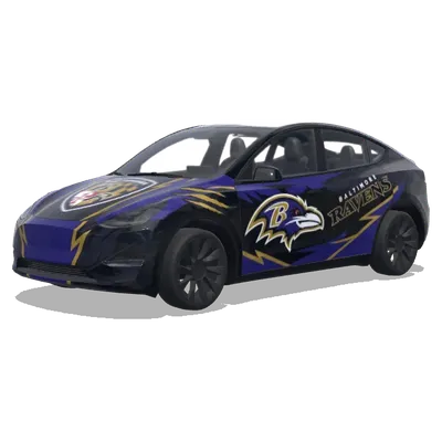 볼티모어 레이븐스 블랙 (Baltimore Ravens, black, aggressive) – 테슬라 Model Y 랩핑