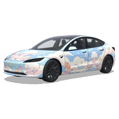 Облачная страна грёз – оклейка Tesla Model 3