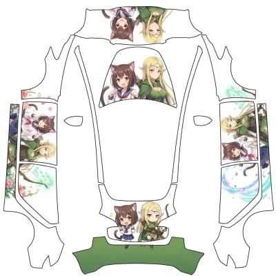 Anime Neko elf – Tesla Model 3 wrap