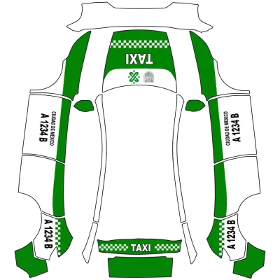 Mexiko-Stadt Taxi (Mexico City Cab) – Tesla Model Y Wrap