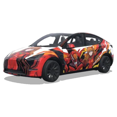 主题：明日香 要求：不允许出现文字；车头的图片要倒置。 – 特斯拉 Model Y 涂装