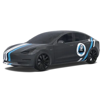 Streifen und Logo – Tesla Model 3 Wrap