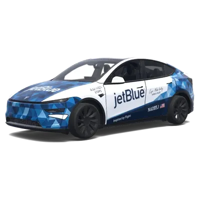 제트블루 기하학적 블루 랩 – 테슬라 Model Y 랩핑