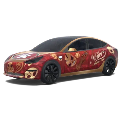 Los Niners Schädel-Folierung – Tesla Model 3 Wrap