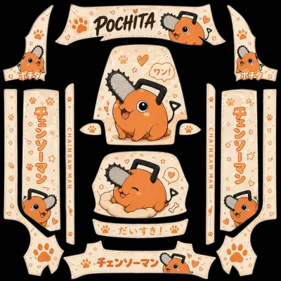 かわいいポチタ (cute pochita) – テスラ Model 3 ラッピング