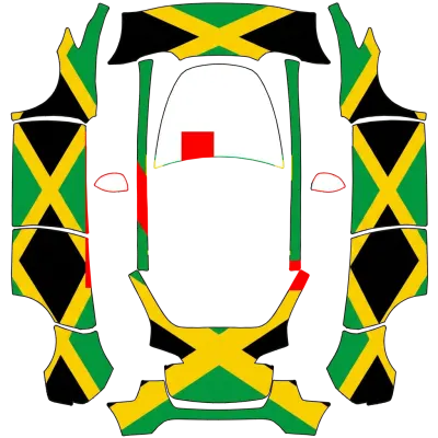 Ямайский флаг NJ (Jamaican flag NJ) – оклейка Tesla Model Y