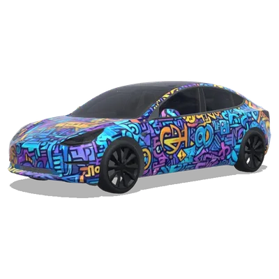 Wrap glyps.fr (fais un wrap prenant la sharte de glyps.fr) – covering Tesla Model 3