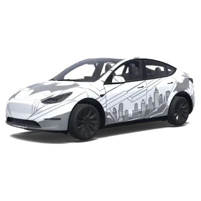 Batman Weiß-Grau – Tesla Model Y Wrap
