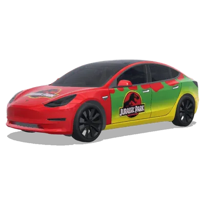 Jurassic Park Classic – Tesla Model 3 wrap