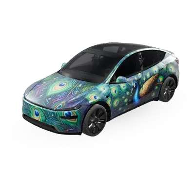 Pfauenfeder (peacock) – Tesla Model Y Wrap