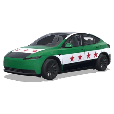 Зелёный флаг Сирии (syria green flag) – оклейка Tesla Model Y