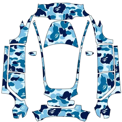 Синий Bape (Blue Bape) – оклейка Tesla Model 3