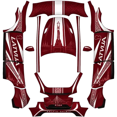 Латвия (Latvia) – оклейка Tesla Model Y