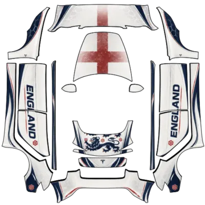 Angleterre Coupe du Monde (England Football Team - World Cup) – covering Tesla Model 3