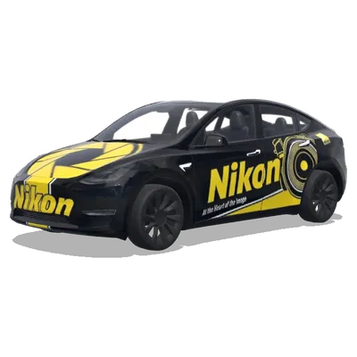 Логотип Nikon (nikon logo) – оклейка Tesla Model Y