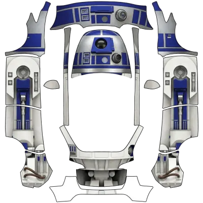 R2D2 white – Tesla Model Y wrap