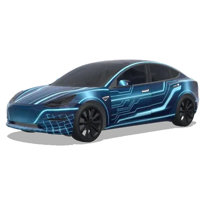 Futuristic, sleek, light blue, dark blue, tron. – Tesla Model 3 wrap