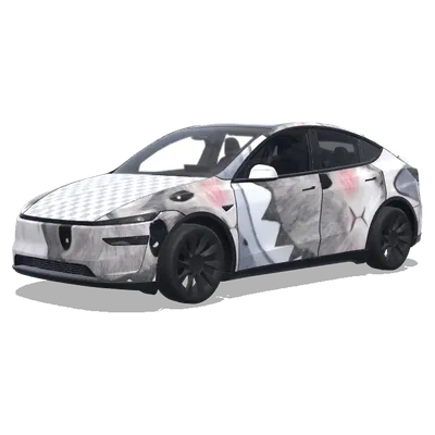 Katzen-Tarnmuster-Tesla-Folierung – Tesla Model Y Wrap
