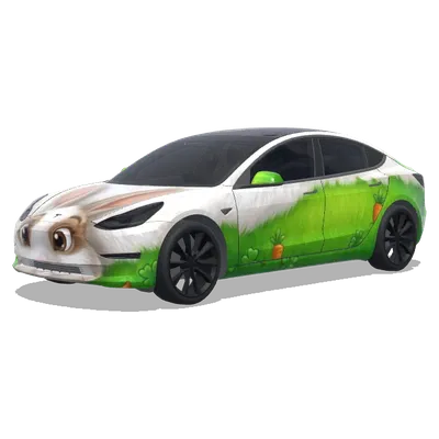 Grünbäuchiges Kaninchen (green belly rabbit) – Tesla Model 3 Wrap