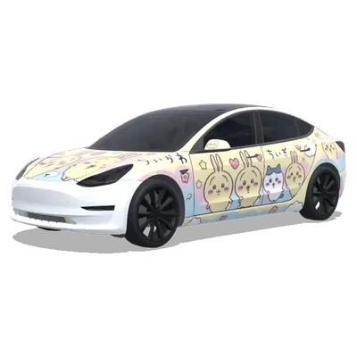 ちいかわ うさぎ (chiikawa usagi) – テスラ Model 3 ラッピング