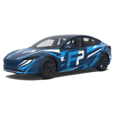 Blaue Tarnung FP-Folierung – Tesla Model 3 Wrap