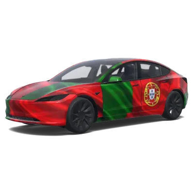 Habillement drapeau portugais – covering Tesla Model 3