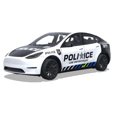 Тонкая синяя линия патрулирования – оклейка Tesla Model Y