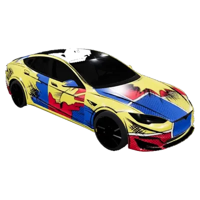 セルシェイドコミック - Model S 旧型 (Cel-Shaded Comic - Model S Pre-2021 (Original)) – テスラ Model S ラッピング