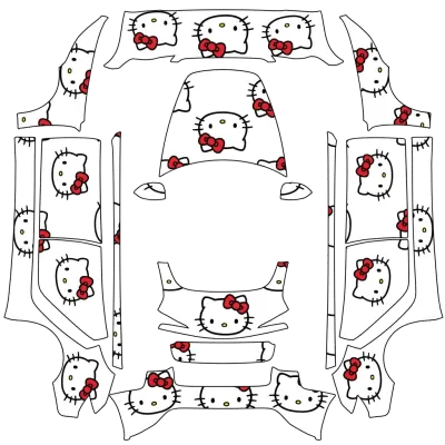 헬로 키티 (Hello Kitty) – 테슬라 Model 3 랩핑