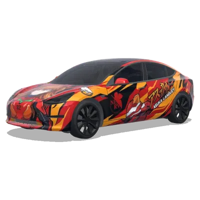 飛鳥レッドフレーム (明日香) – テスラ Model 3 ラッピング