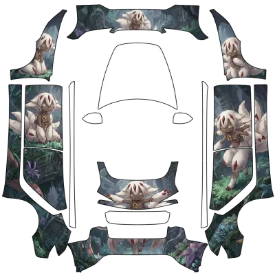 來自深淵法普塔痛車（Made in Abyss - Faputa Itasha） – 特斯拉 Model 3 塗裝