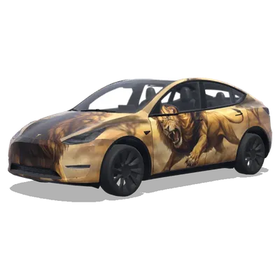 Angreifender Löwe – Tesla Model Y Wrap