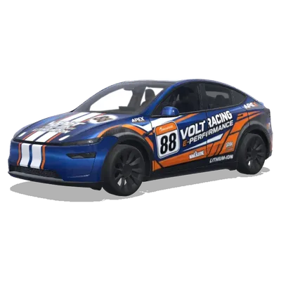Volt Racing 88 (赛车涂装，大胆的赞助商贴花，赛车条纹，号码牌和性能导向的图案) – Tesla Model Y wrap